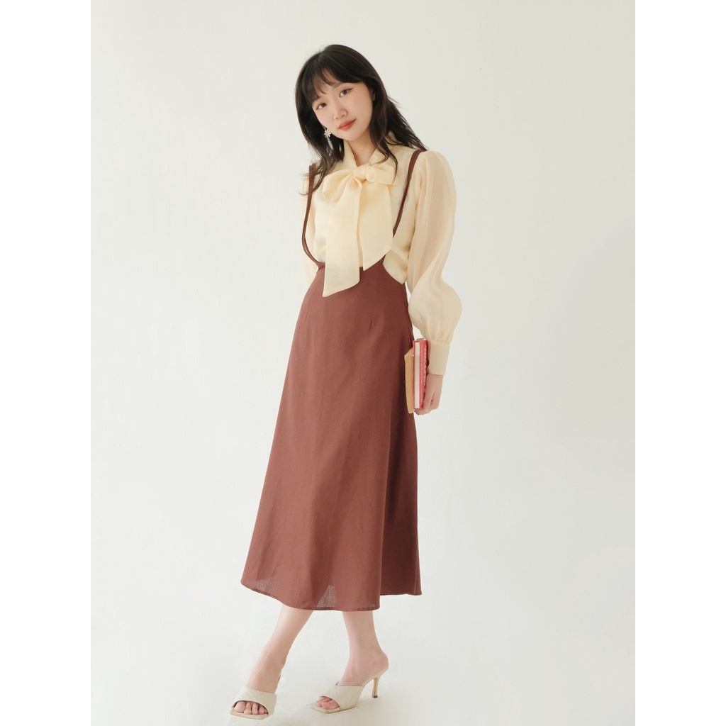 THE19CLUB - Chân váy yếm linen 4 màu sắc có dây điều chỉnh - ZOE SKIRT