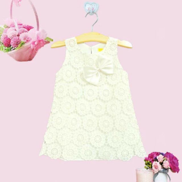 Đầm ren công chúa màu trắng size 2(11_13kg)