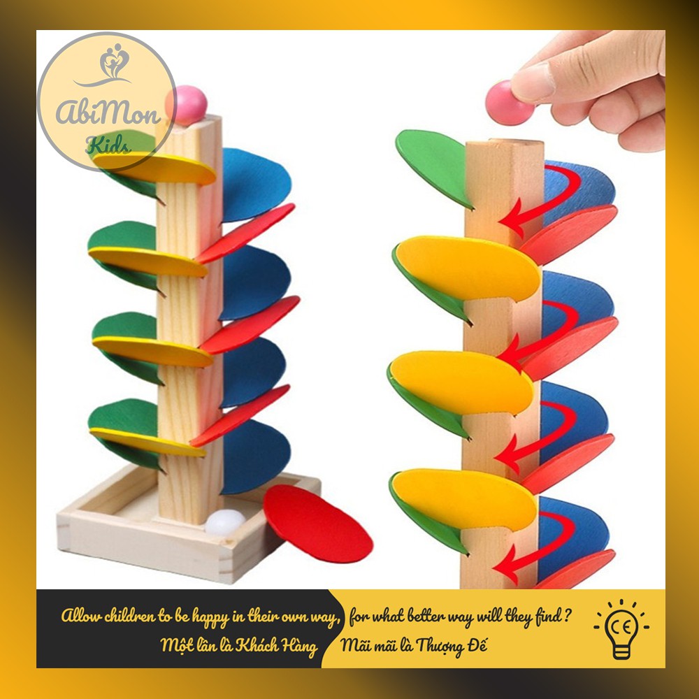 Thả Bóng Hình Tháp Bằng Gỗ Cho Bé ☘️ Montessori cao cấp ✨ (Đồ chơi Gỗ - Đồ chơi Giáo Dục - An toàn - Thông minh)