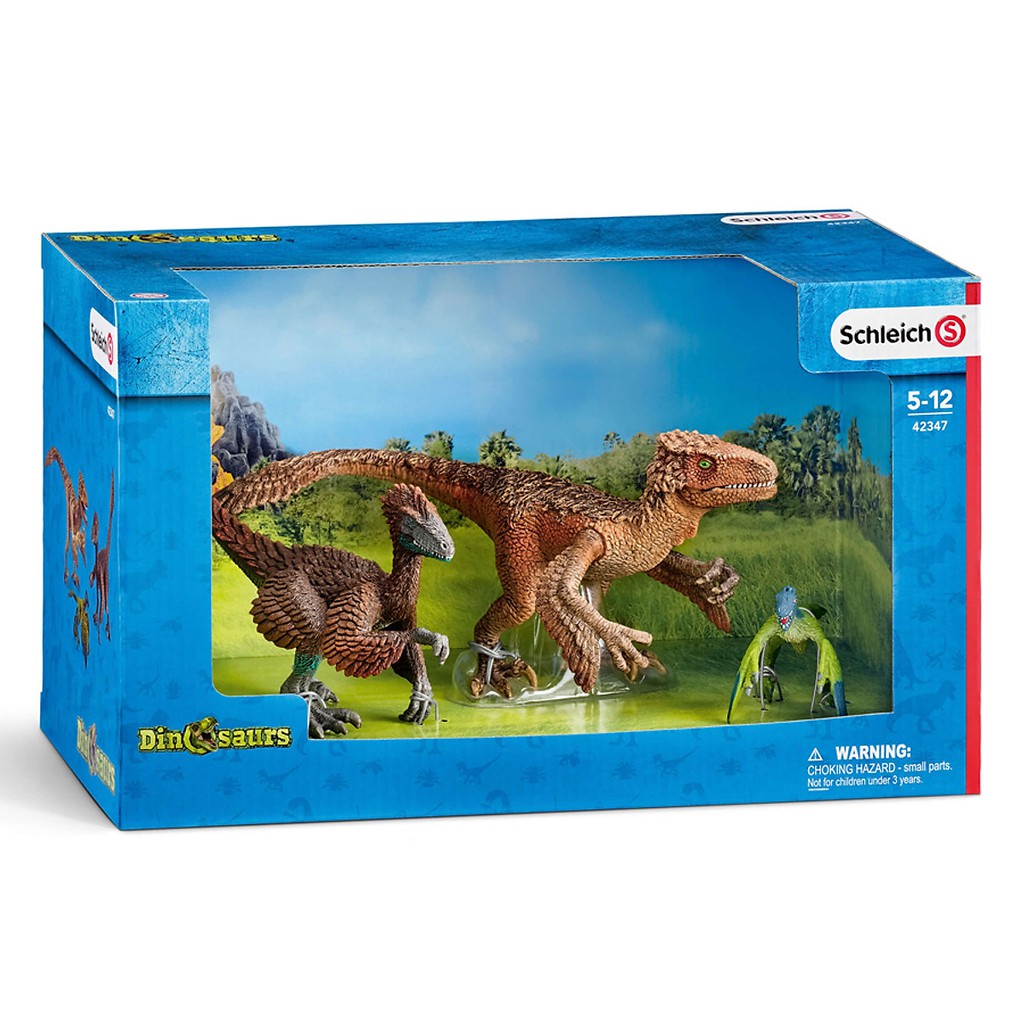 Bộ 3 Mô hình Khủng long Feathered raptors SCHLEICH 42347