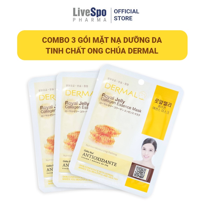 [Gift] Combo 3 miếng Mặt nạ dưỡng da tinh chất ong chúa Dermal