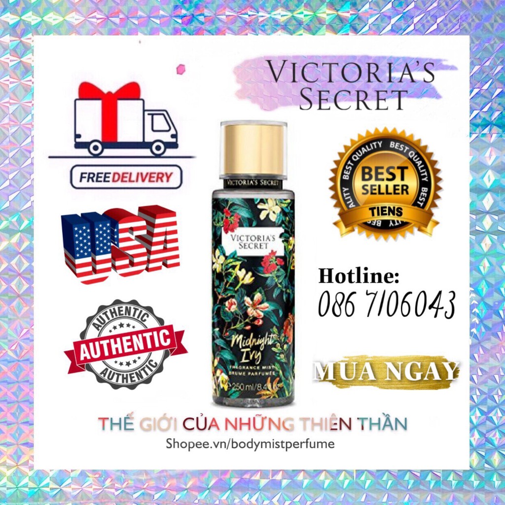 𝗕𝗢𝗗𝗬𝗠𝗜𝗦𝗧𝗣𝗘𝗥𝗙𝗨𝗠𝗘⚜️Xịt Thơm Body Victoria’s Secret Midnight Ivy 250ml