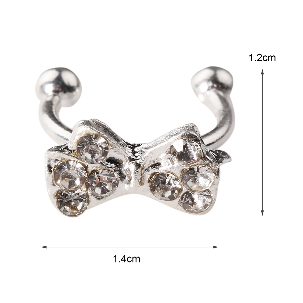 Khuyên tai nơ đính đá pha lê thời trang thanh lịch dành cho nữ