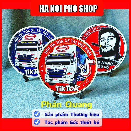 03 tem Hino Đà Lạt - Đi Yêu Nghề - Tik Tok xe tải, Logo huy hiệu trang trí xe phản quang [HNP Studio Shop]