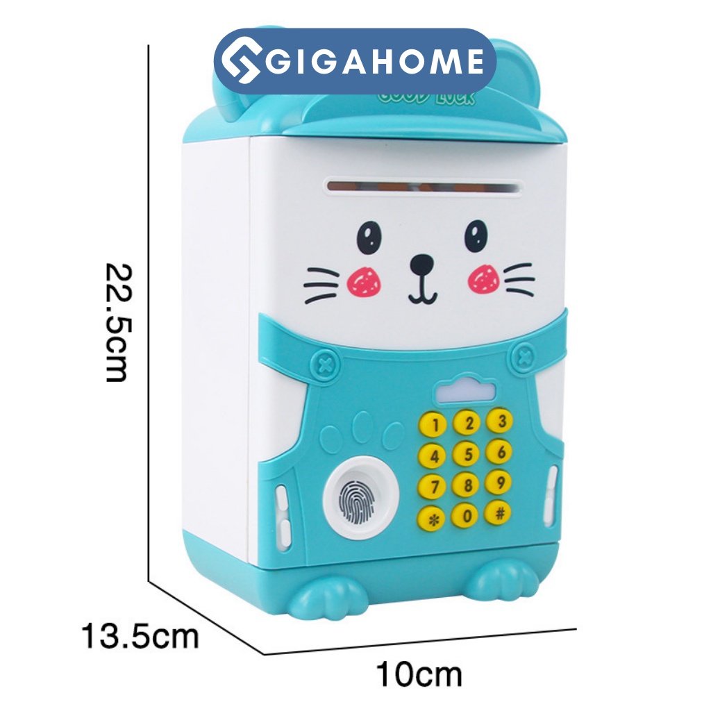 Két Sắt Mini Cho Bé GIGAHOME Vân Tay Thông Minh, Hình Mèo Đáng Yêu 9660