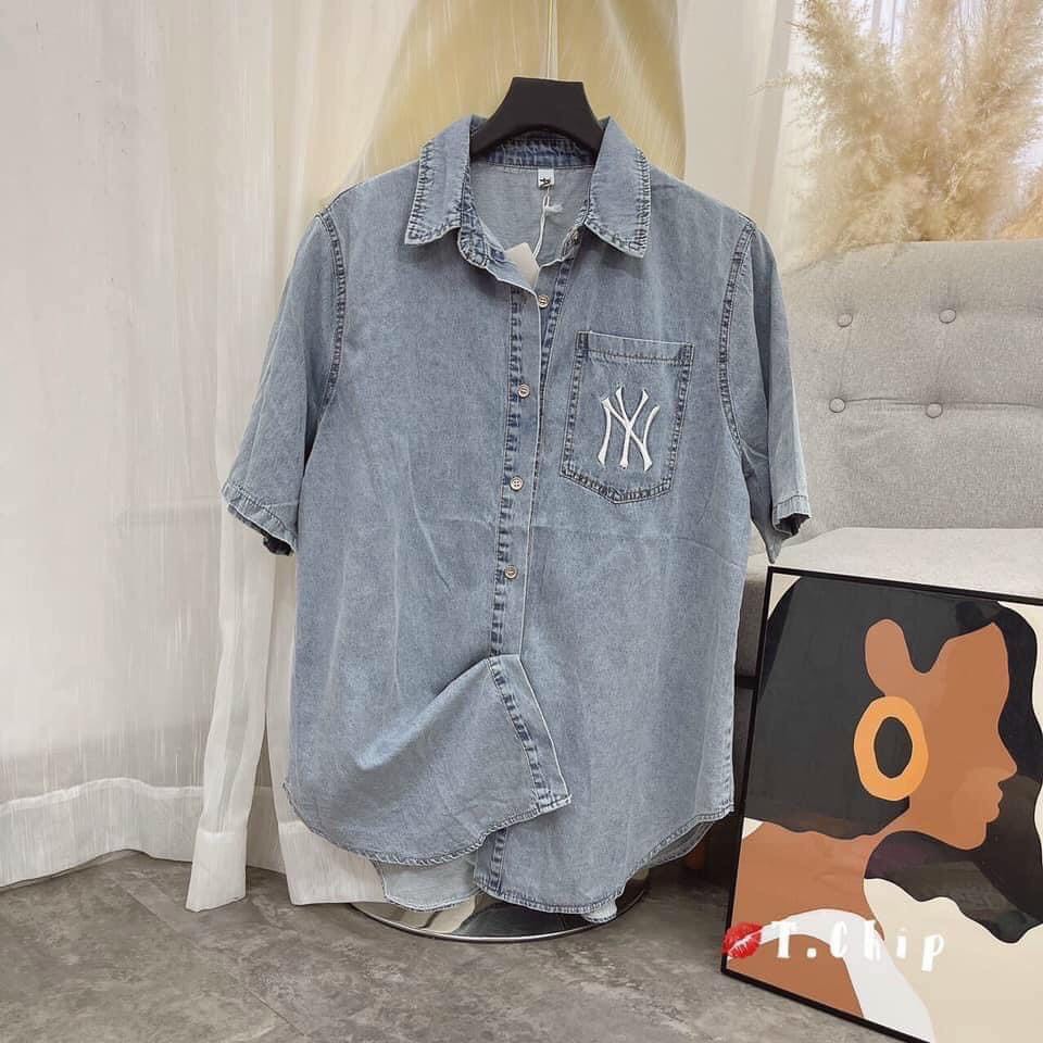 Áo sơ mi jean tay ngắn