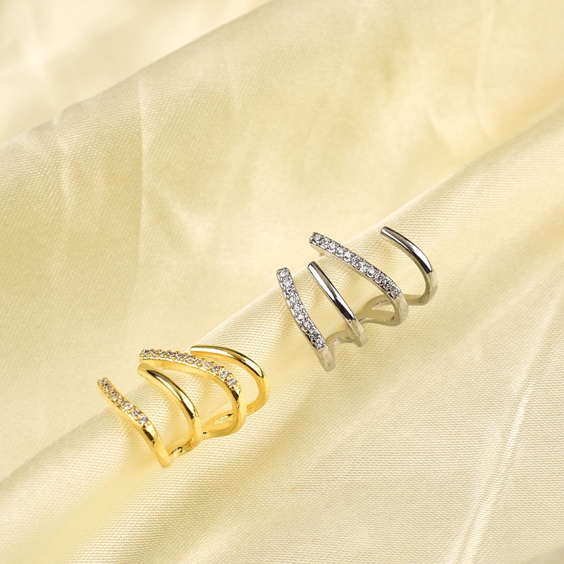 [Top Selection] Bông Tai Đính Đá Zircon Bốn Hàng Cá Nhân Hóa Thời Trang Hàn Quốc Dành Cho Nữ Trong Đám Cưới