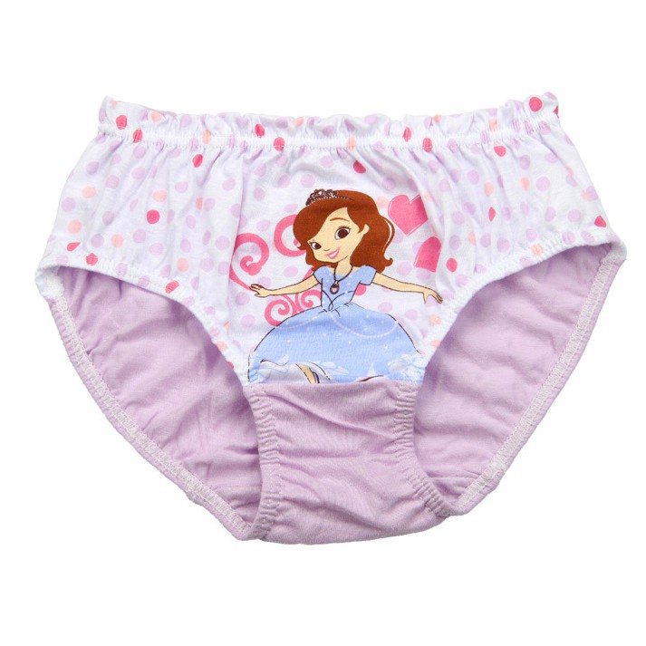 Set 5 quần lót bé gái Hàn Quốc 100% vải cotton thoáng mát, an toàn cho sức khỏe của bé mẫu Công Chúa Sofia The First