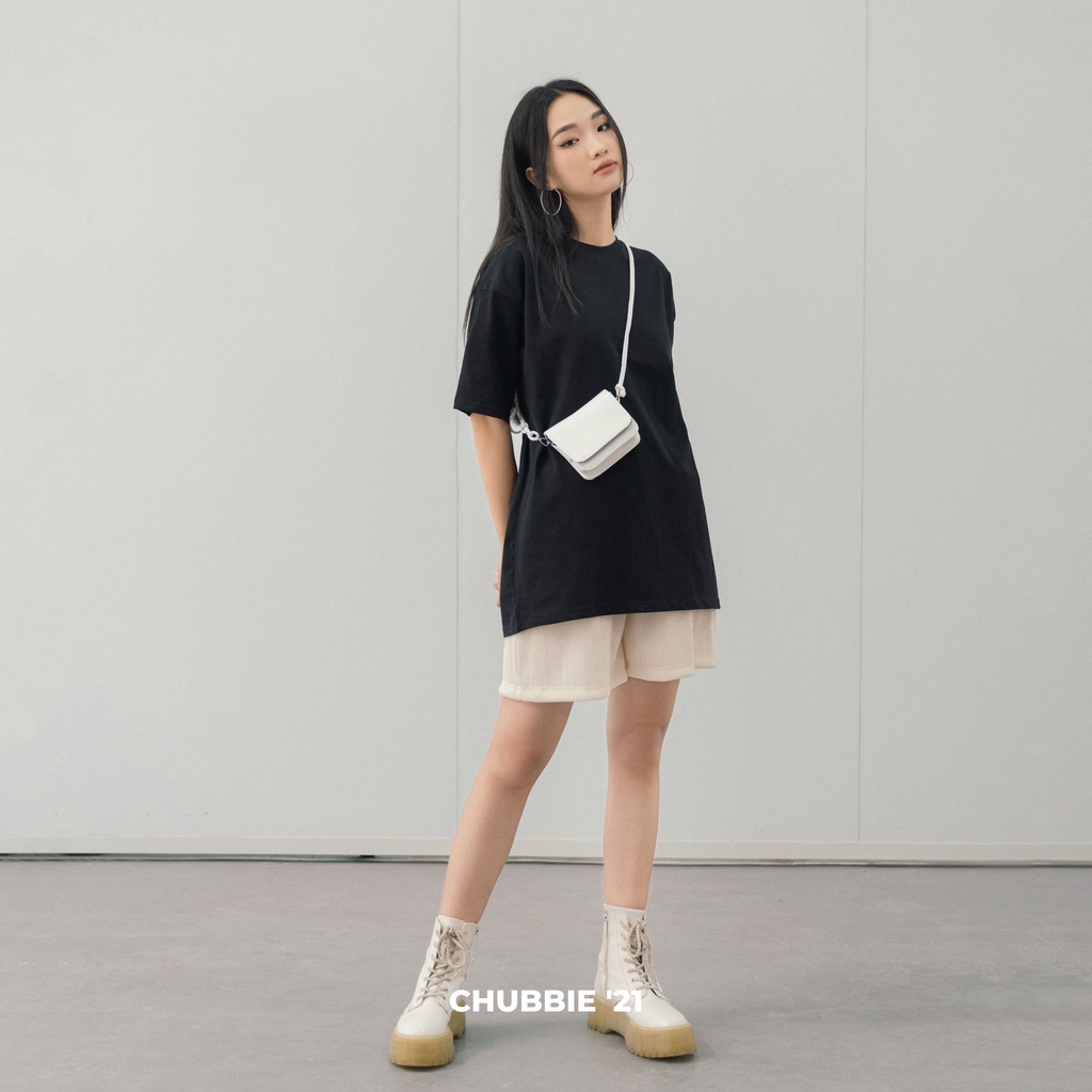 Áo thun tay lỡ CHUBBIE phông Unisex nam nữ Cotton 250gsm oversize form rộng nhiều màu
