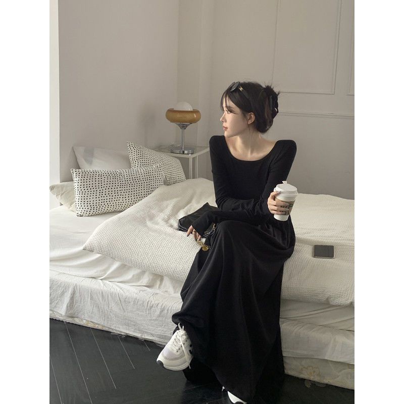 Đầm COZOKC dài tay chiết eo thời trang cho nữ