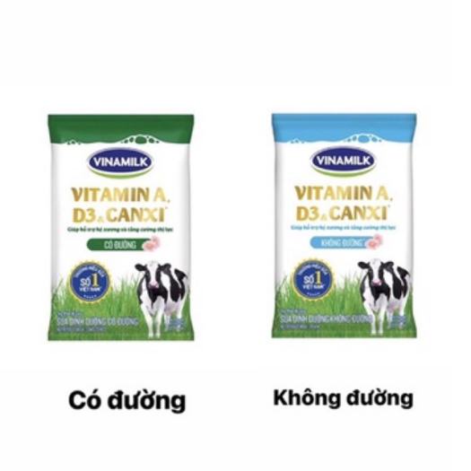 Sữa túi Vinamilk 220ml có đường/ không đường