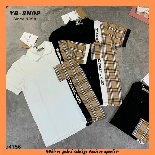 Áo thun nam ngắn tay cổ bẻ kèm túi mix caro độc lạ vải cotton 100% mịn mát chuẩn VB-SHOP