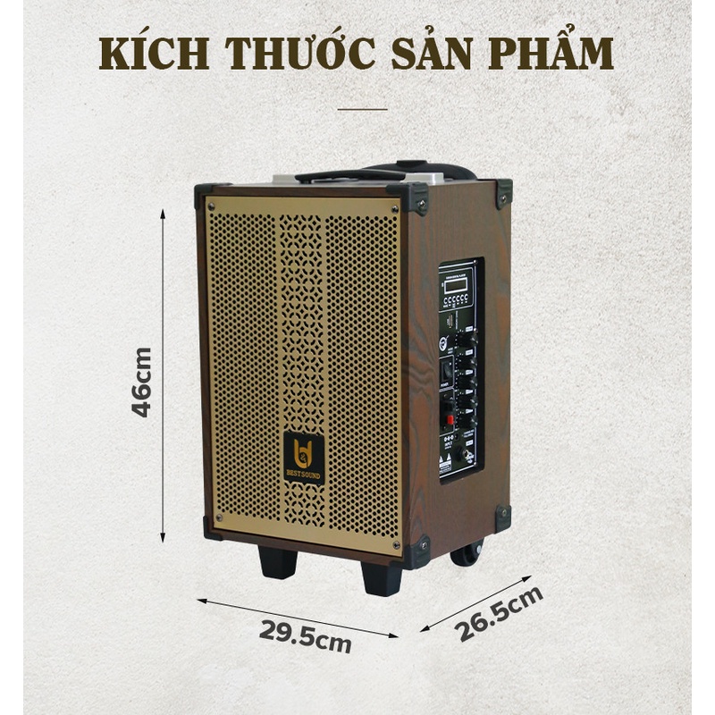 LOA XÁCH TAY DI ĐỘNG BD-9080 - HÀNG CHÍNH HÃNG- TẶNG KÈM 2 MIC KHÔNG DÂY