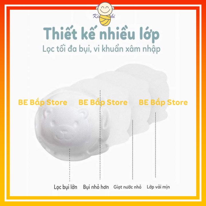 Túi 3 Khẩu Trang Gấu Kichilachi Kháng Khuẩn Chống Bụi Cho Bé Yêu