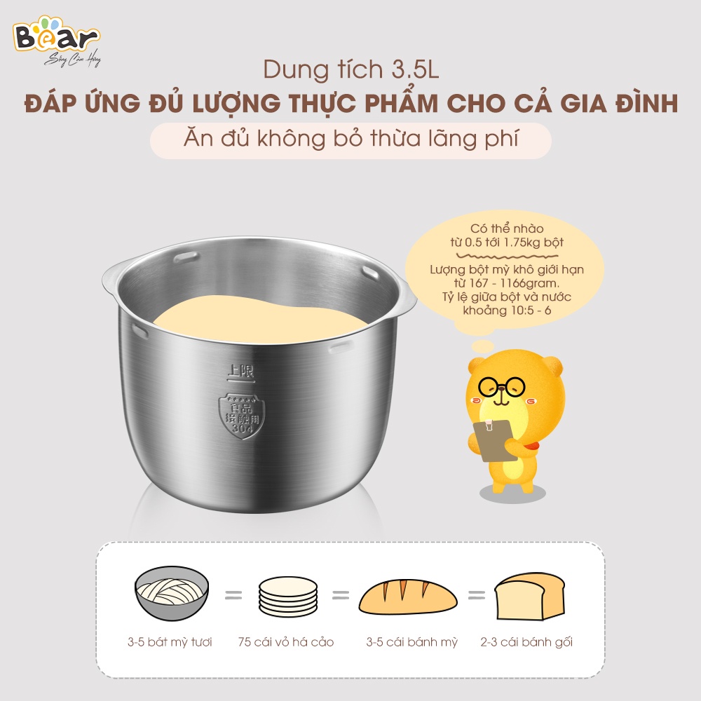 Phụ kiện máy nhào bột Bear HMJ-A50B1, phụ kiện máy Chính hãng