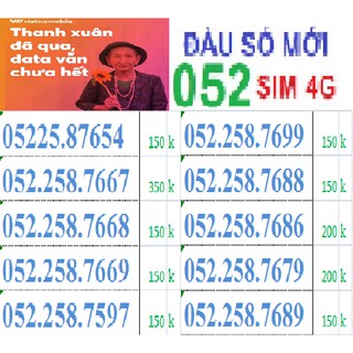 H29.4 thánh sim số đẹp đầu số 052
