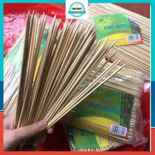 Túi 500g que xiên thịt nướng, que xiên xúc xích dài 18cm, 20cm LINHMART