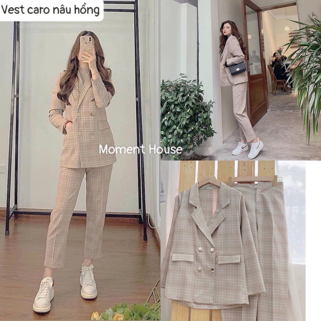 Set VEST quần dài 2 món MOMENT HOUSE, tối giản sang trọng, đi học đi làm siêu đẹp