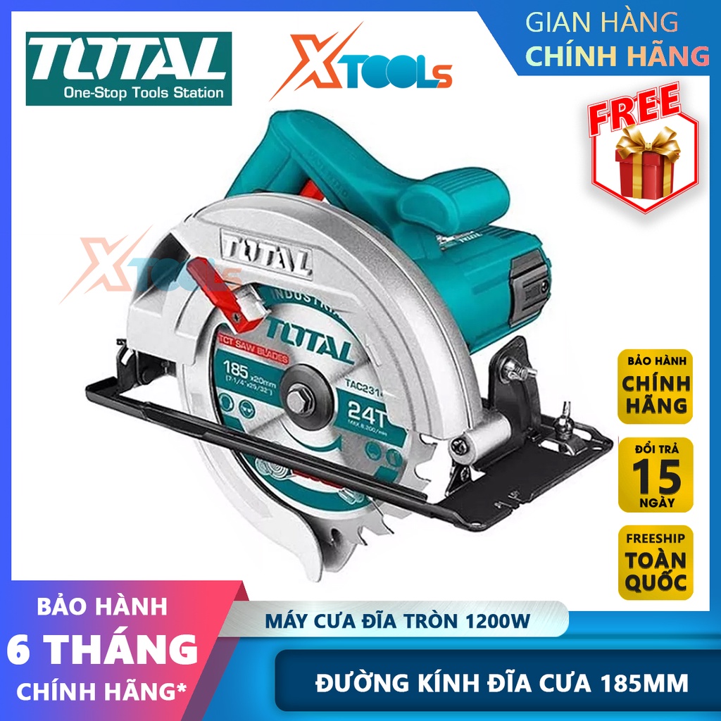 Máy cưa đĩa tròn Total Máy cưa gỗ đĩa tròn 1200W-2200W Điện áp 220-240V~50/60Hz, Tốc độ 5000rpm [CHÍNH HÃNG][XTOOLS]