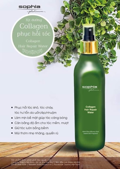 Xịt dưỡng tóc Sophia phục hồi collagen 250ml