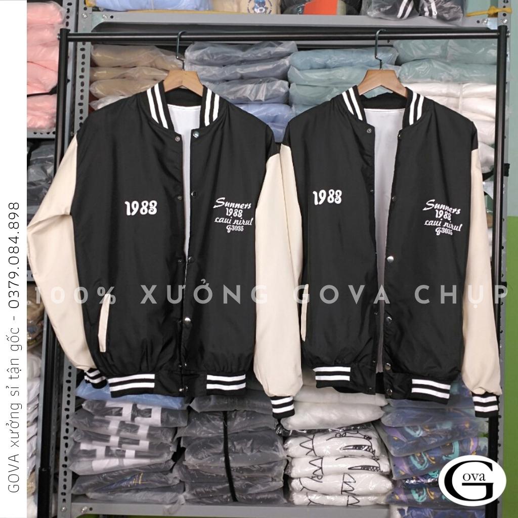 Áo Khoác Bomber 1983 Chất Dù 2 Lớp Nam Nữ Form Rộng Unisex, Áo Gió Chống Nắng Ulzzang GOVA