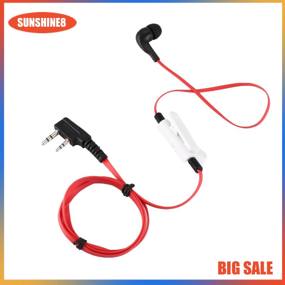 【SUN】2 Pin K Plug Headset In Ear Earpiece Walkie Talkie Headphone Two Way Radio