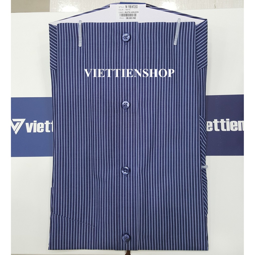 (1189 SS) ÁO SƠ MI VIỆT TIẾN NGẮN TAY KẺ SỌC | BigBuy360 - bigbuy360.vn