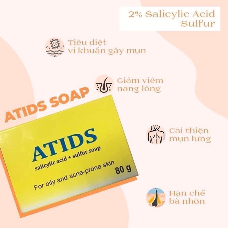 ✅[Chính Hãng] Xà Phòng Tắm ATIDS SOAP 80g Giảm Mụn Lưng, Làm Sạch Da | BigBuy360 - bigbuy360.vn