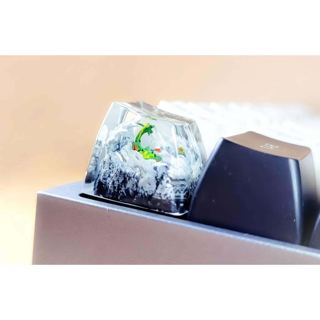 Nút bàn phím Pokemon, nút bàn phím Rayquaza, Bàn phím nhân vật hoạt hình - Rayquaza keycap, POKÉMON Artisan Keycap