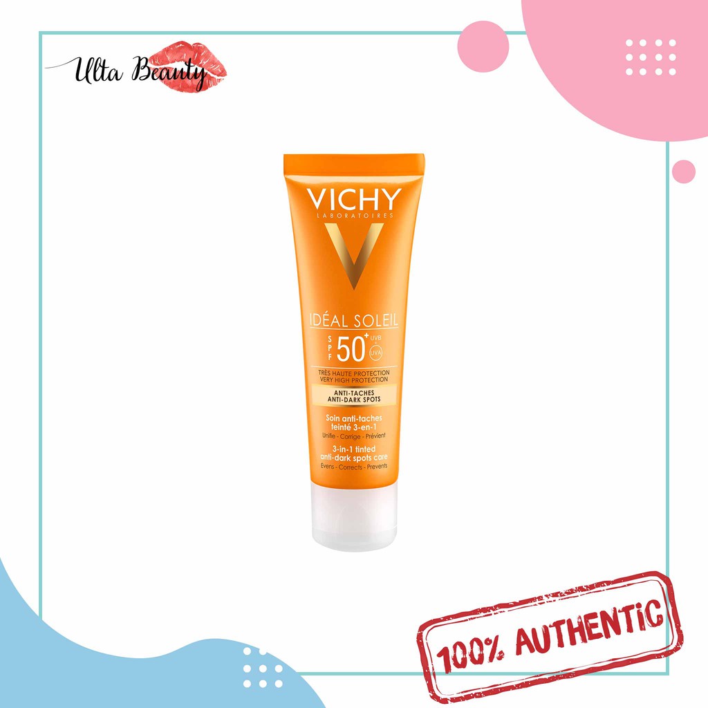 [VICHY] Kem Chống Nắng Ngăn Sạm Da Vichy Ideal Soleil 3-in-1 Tinted Anti Dark Spots Care SPF50+ (50ml)