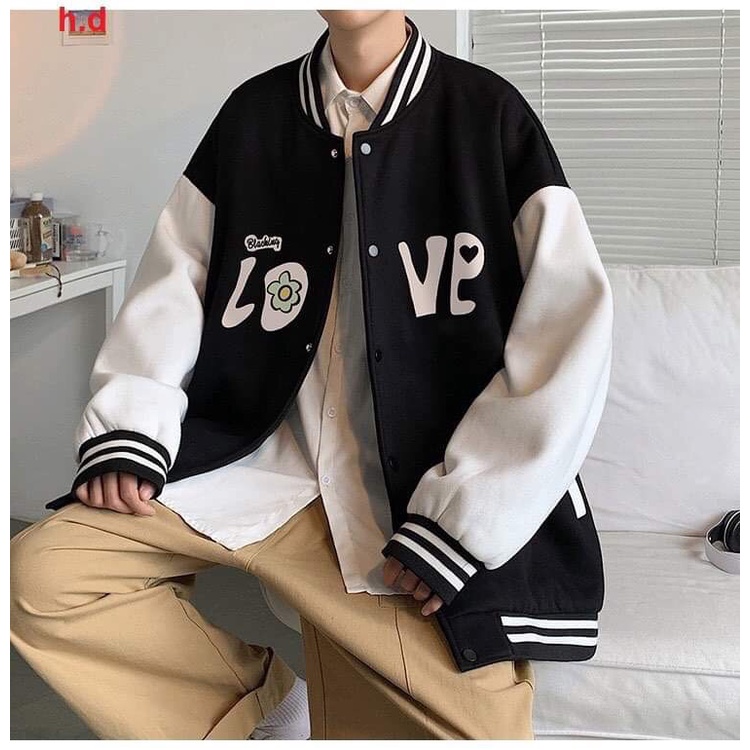 Áo Gió Bomber Chun Gấu Phối Trắng đen siêu đẹp