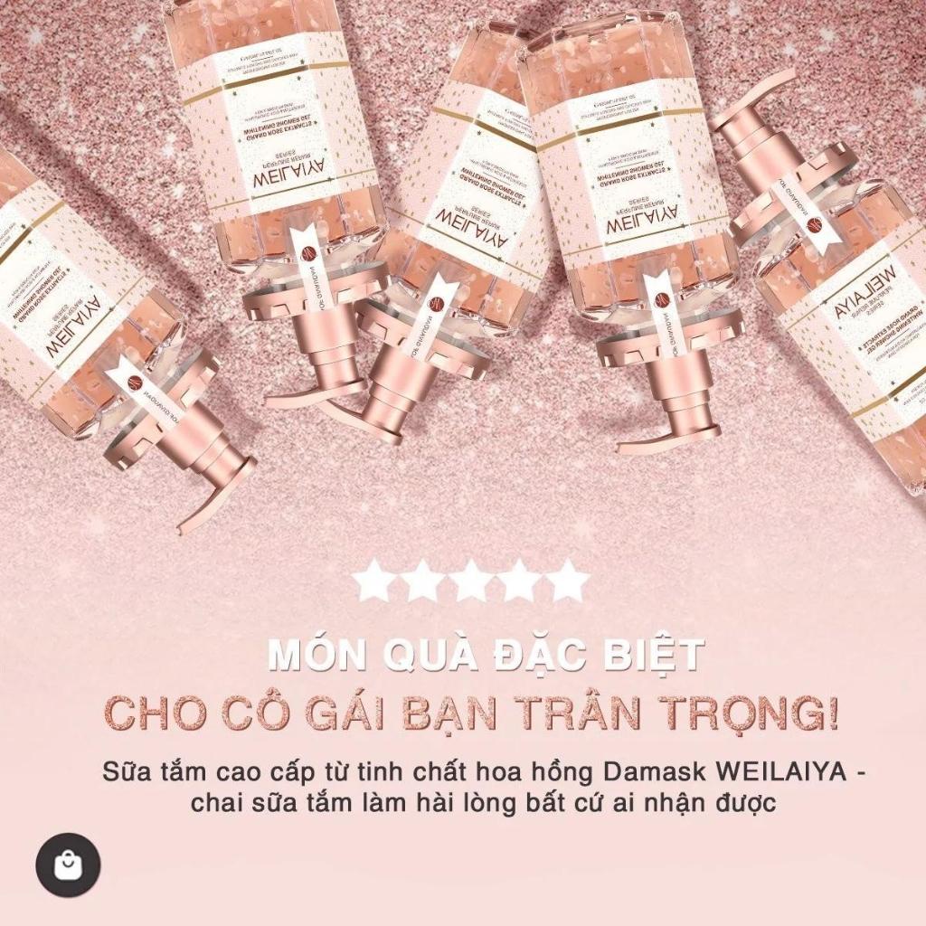 Sữa tắm trắng da Weilaiya cánh hoa hồng hương nước hoa quyến rũ 450ml