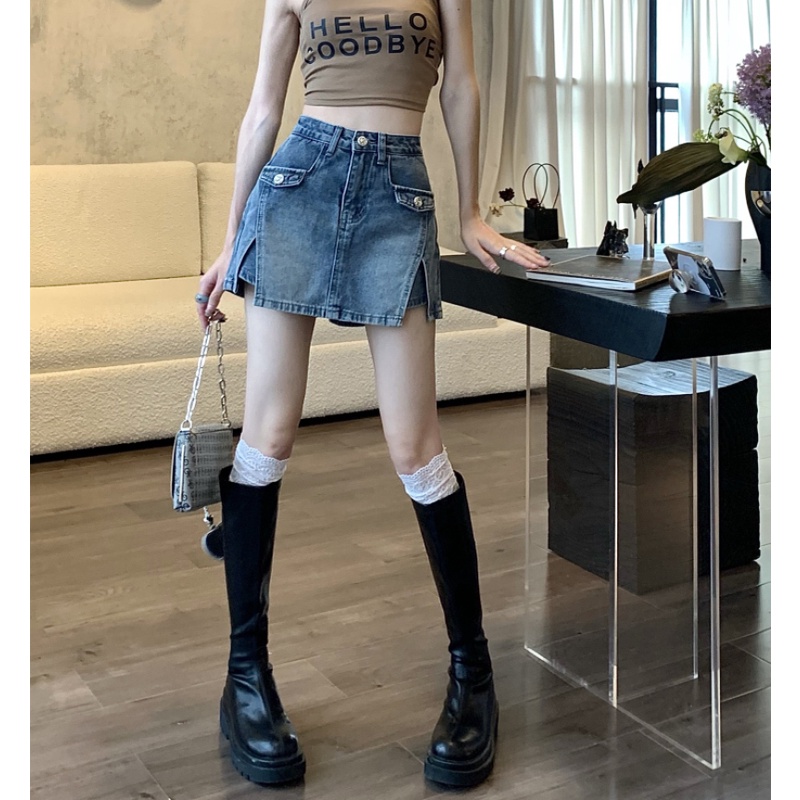 Quần Short Jean Nữ Xẻ Tà Thời Trang