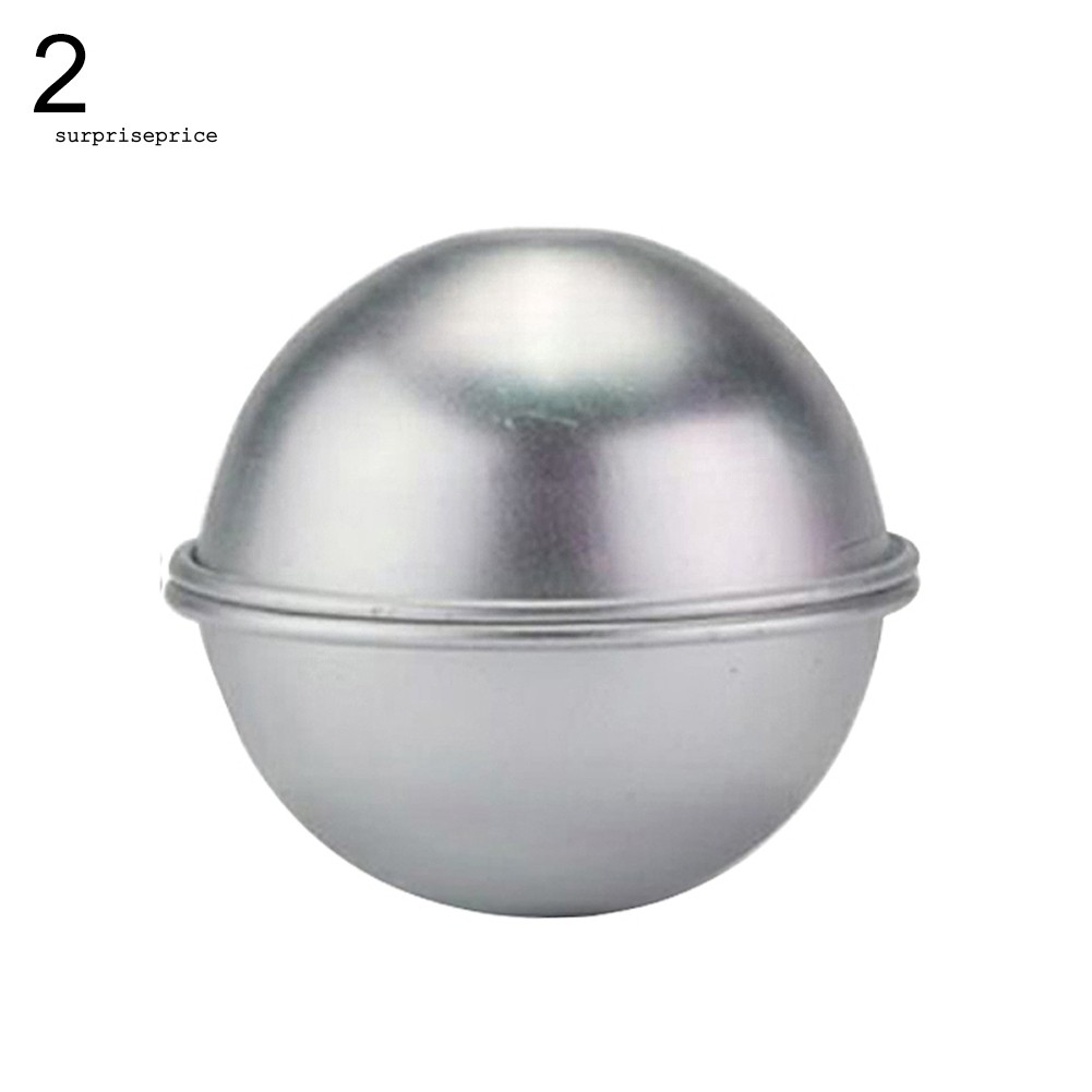 [Ready Stock] 2Pcs 4.5/5.5/6.5cm 3D Aluminum Alloy Homemade Round Sphere DIY Bath Bomb Mold