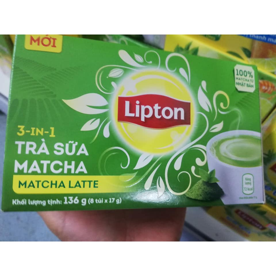 Hộp Trà Sữa Lipton Matcha (8 Gói x 17g)