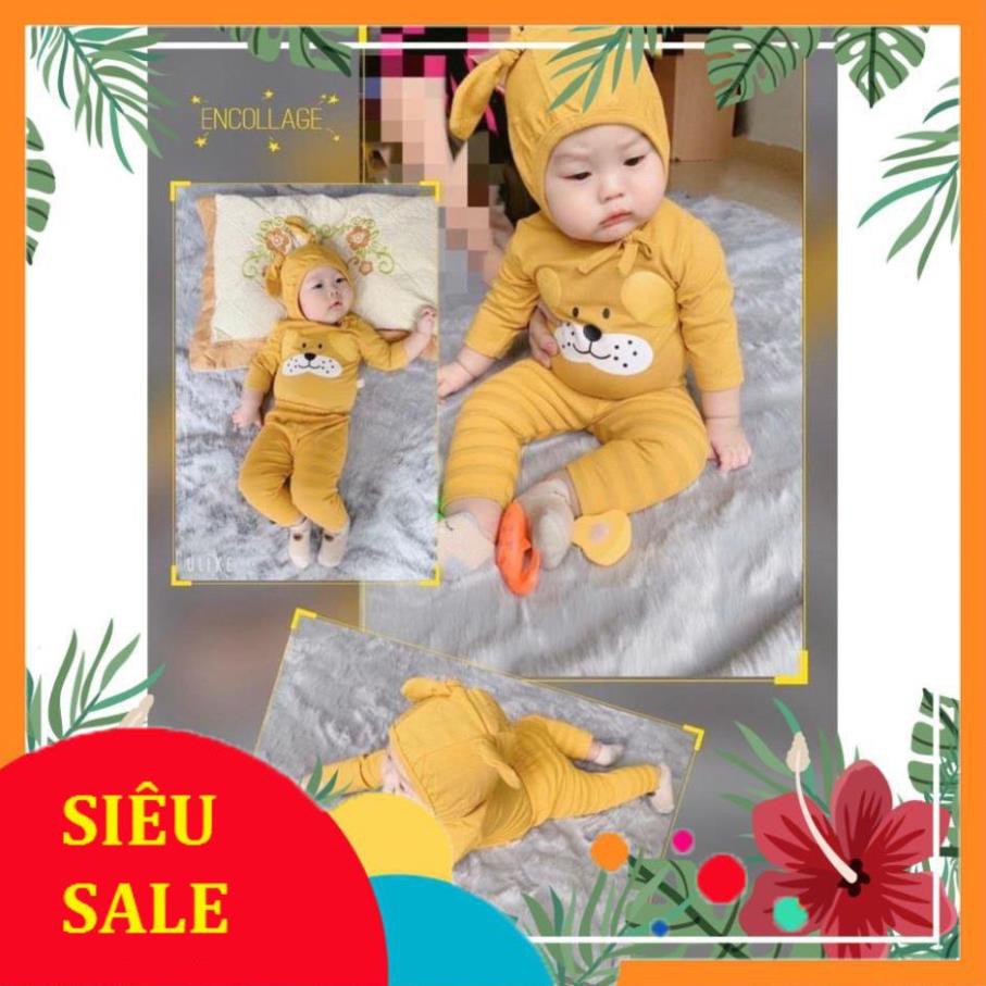 Bộ tai thỏ thu đông QUỐC DÂN bé trai bé gái MINKY MOM [GÍA GIẢM SÂU] đồ bộ dài tay trẻ em kèm mũ nón 100% chất thun lạnh