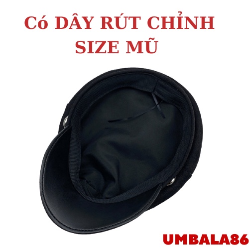 Mũ thủy thủ LASSY Mũ beret phong cách Military hàn quốc có dây chỉnh size mũ