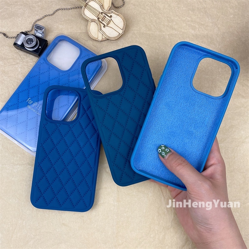 Ốp Điện Thoại Silicon Dẻo Màu Xanh Dương Cho IPhone 13 12 11 Pro X XS MAX XR