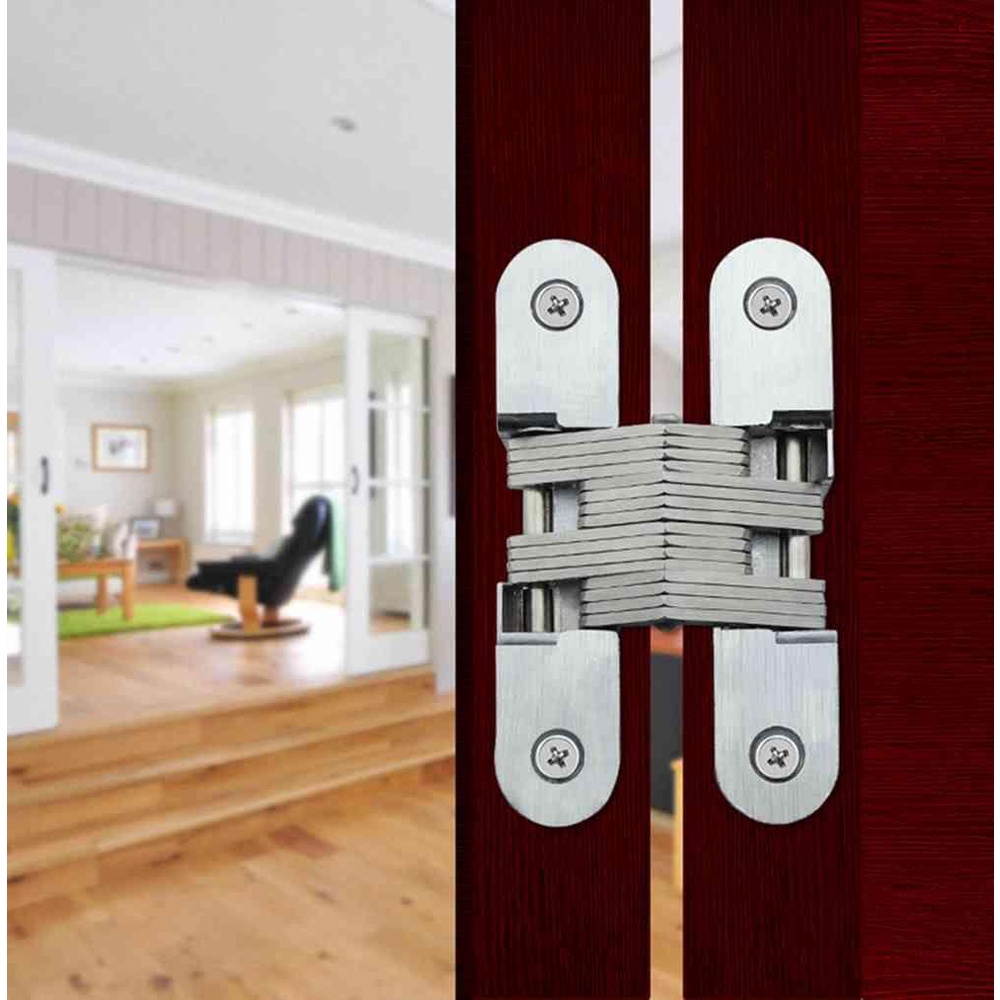 Set 2 Bản Lề Inox Ẩn Gấp Gọn Chuyên Dụng Cho Nội Thất