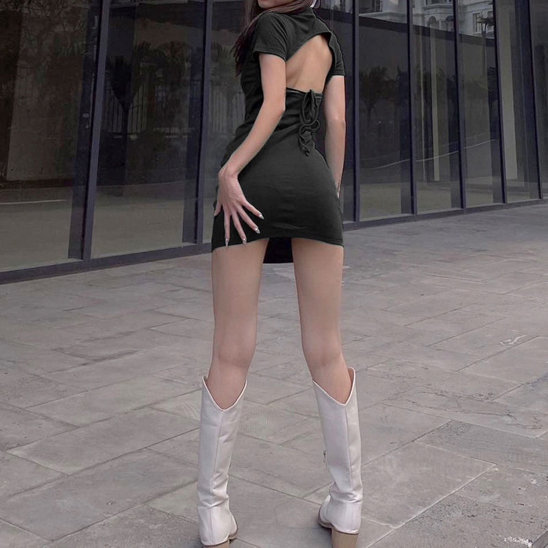 COZOK Đầm Hai Dây Lưng Cao Thiết Kế Mỏng Quyến Rũ Thời Trang