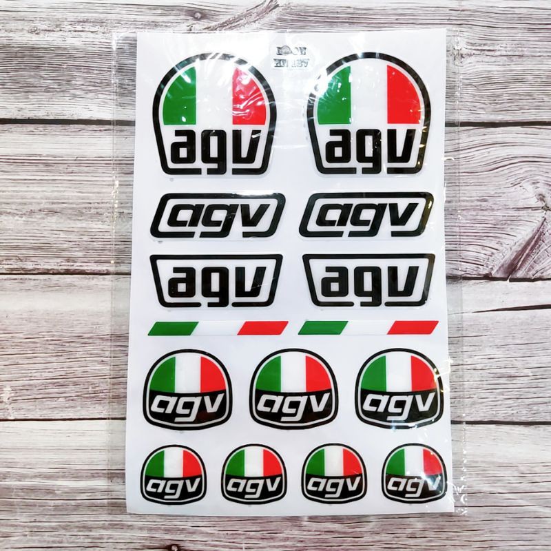 Bộ tem logo , nhãn dán hình agv , chữ agv , nón agv...