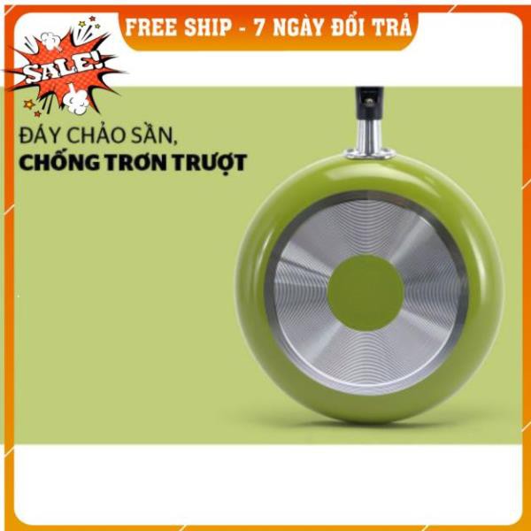 Chảo chống dính 3 lớp lòng vàng Sunhouse Size 18,24 dùng bếp gas, bếp hồng ngoại