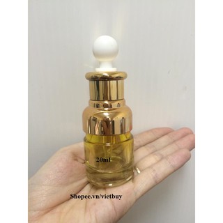 Chai serum thủy tinh vàng dáng trụ 20ml M18