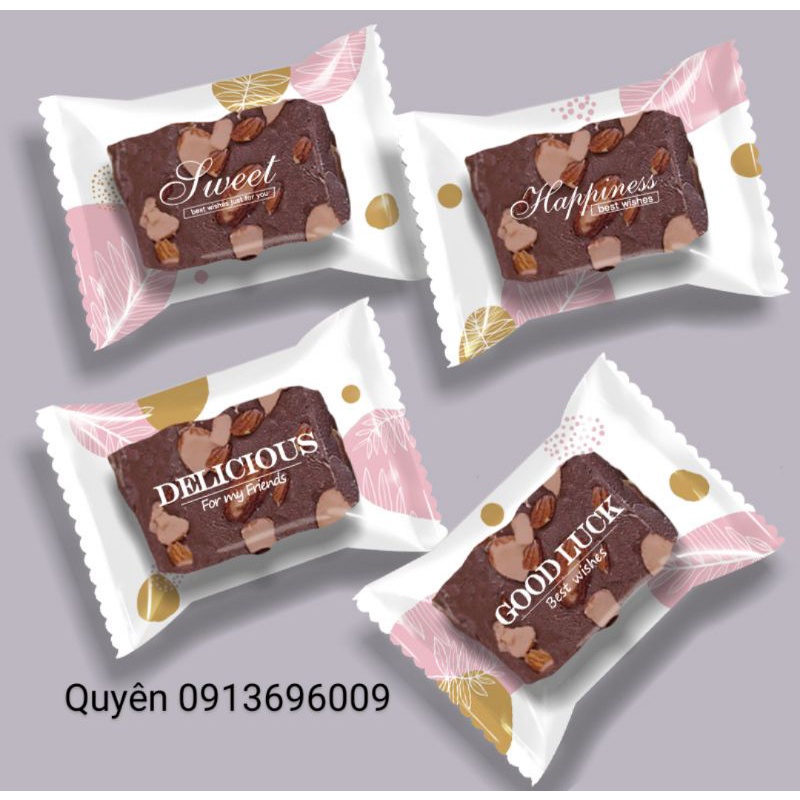 Set 100 Túi bánh QUY CHẤM HỒNG CHẤM VÀNG qui cookies cookie hàn miệng size 7*10 cm
