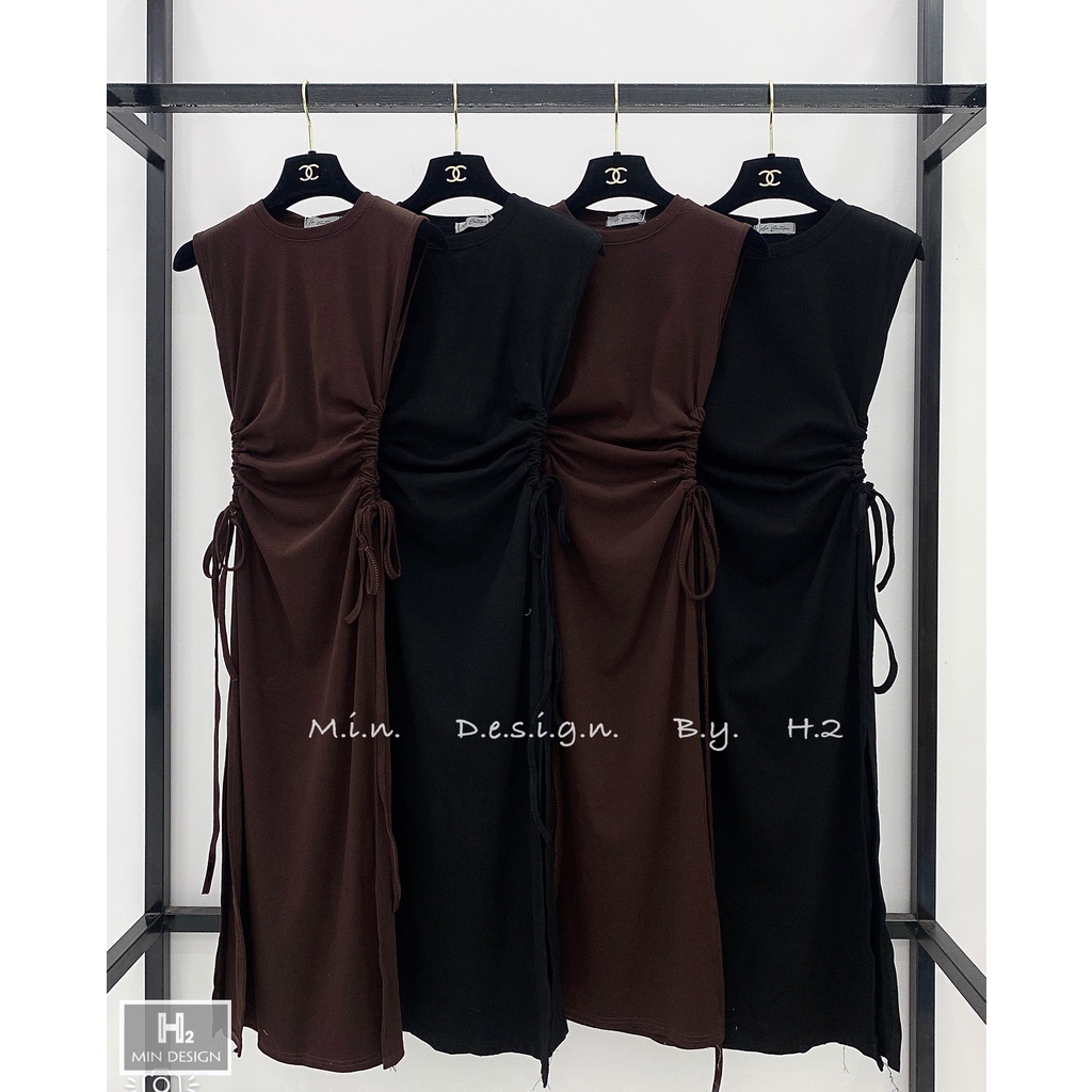 VÁY BODY RÚT EO MÀU NÂU SANG CHẢNH