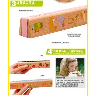 Kèn harmonica đàn gỗ tự nhiên sịn cho bé