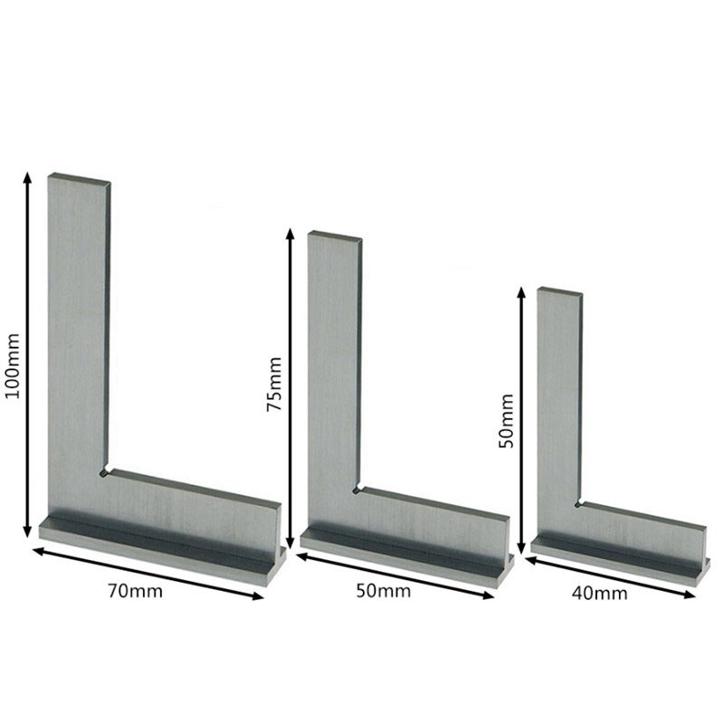 Bộ Thước Đo Góc Vuông 90 Độ Kỹ Thuật 50X40/75x50/100x70mm