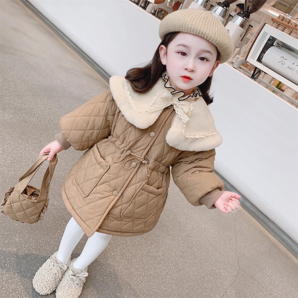 Áo Khoác Đệm Cotton Phong Cách Công Chúa Ngọt Ngào Cho Bé Gái
