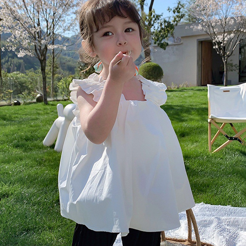 Áo Sát Nách Màu Trơn Dễ Thương Cho Bé Gái