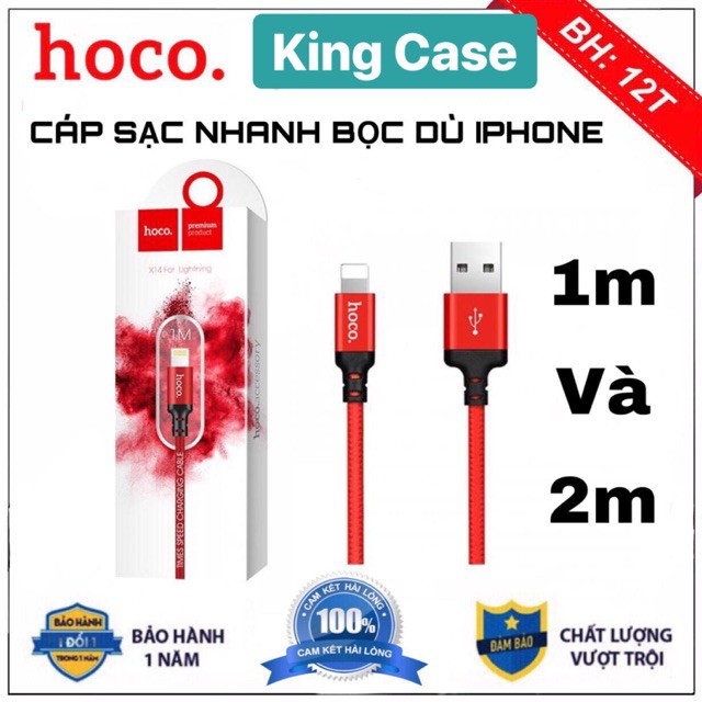 Cáp sạc chính hãng HOCO X14 bọc dù siêu bền {Bán Phá Giá}